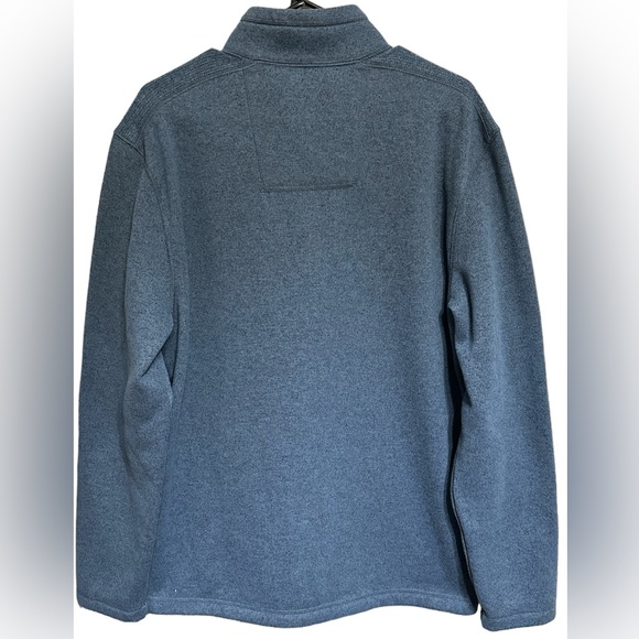GH BASS & CO MENS 1/4 ZIP PULLOVER FLEECE BLUE XL - Picture 2 of 5